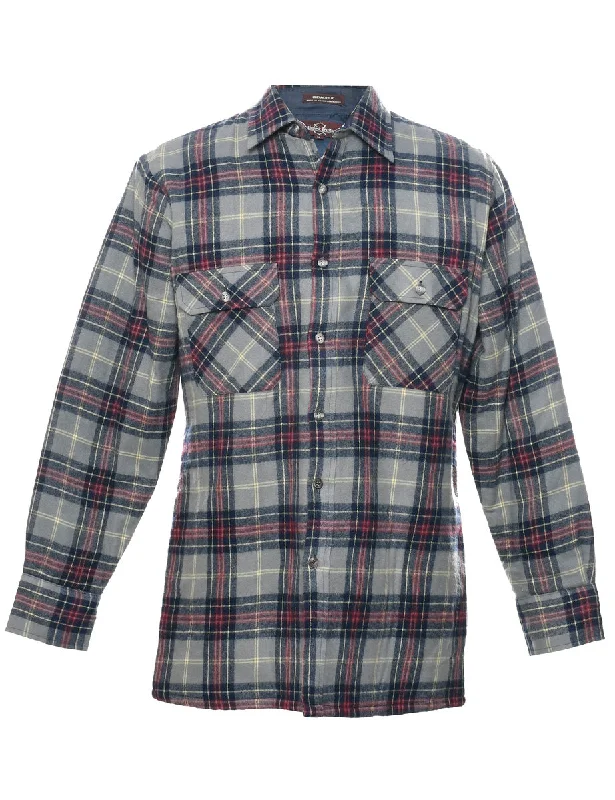 Grey Plaid Shirt - M