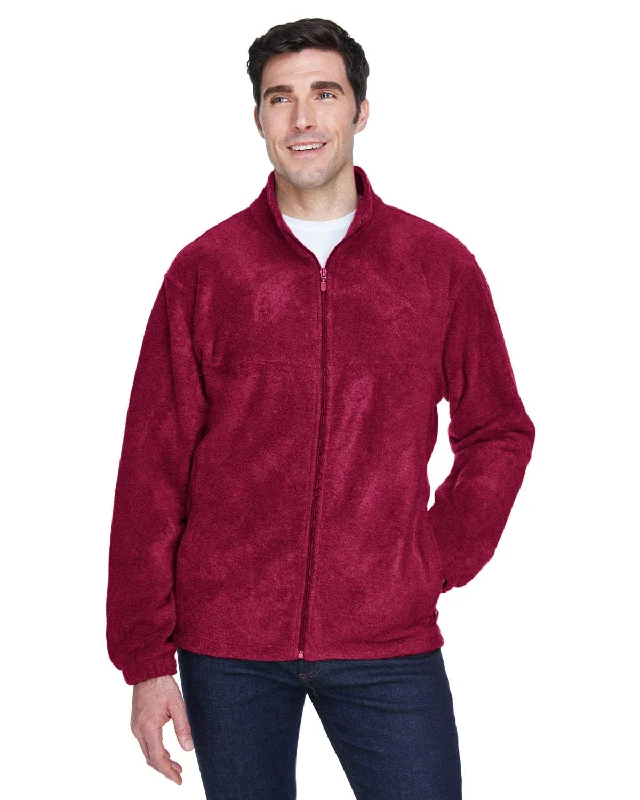 Harriton Mens Full-Zip Fleece | Wine