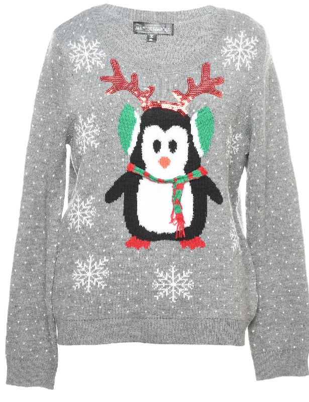 Grey Christmas Jumper - XL