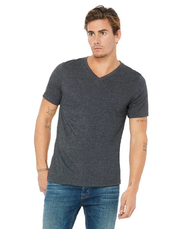 Bella+Canvas Unisex V-Neck T-Shirt | Dk Grey Heather