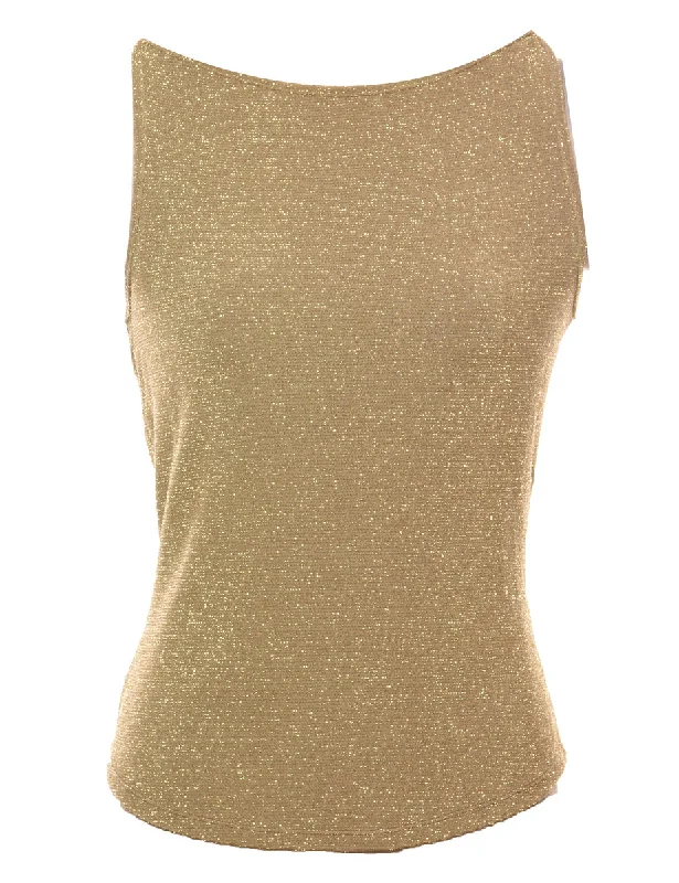 Gold Metallic Evening Top - S