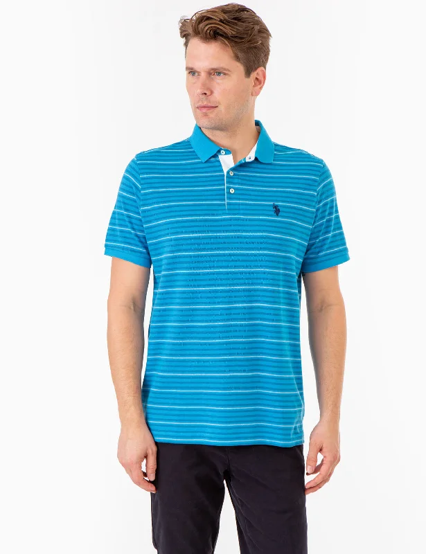 YARN DYE BIRDSEYE STRIPE PIQUE POLO SHIRT