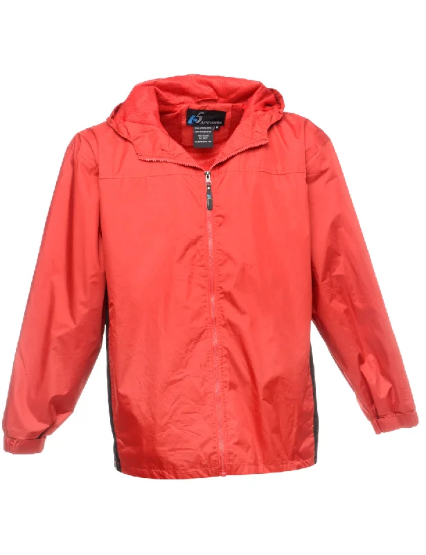 Hooded Red Raincoat - L