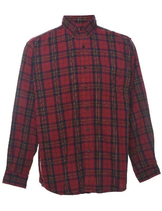 L.L. Bean Checked Red Flannel Shirt - M