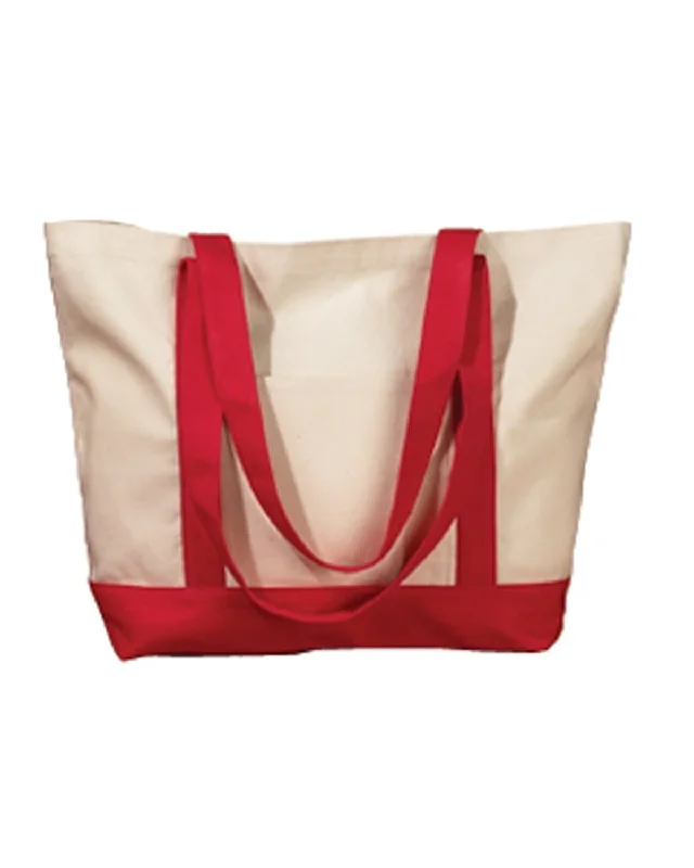 BAGedge Canvas Boat Tote | Natural/ Red