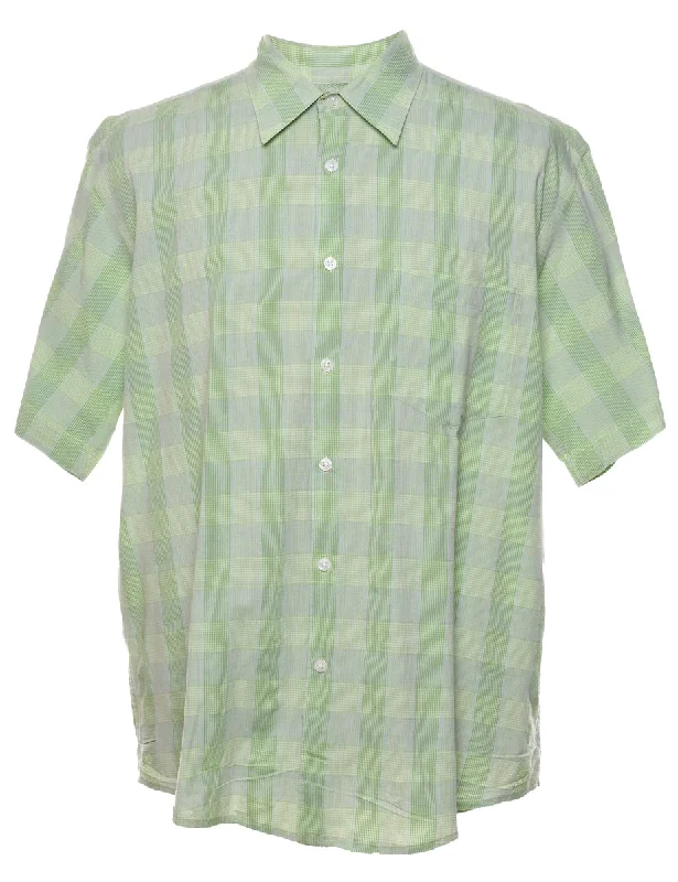 Izod Light Green Checked Shirt - L