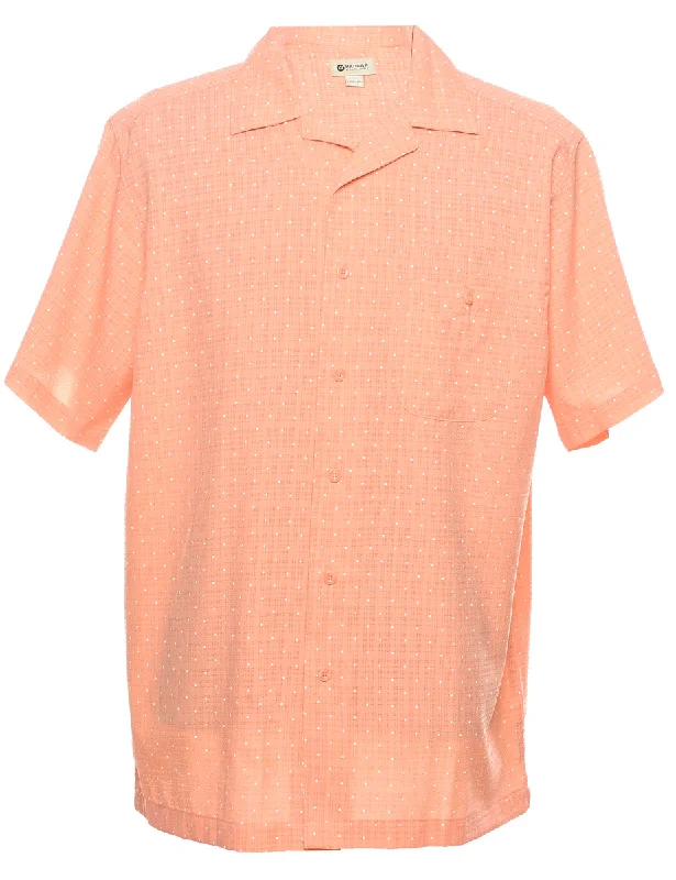 Haggar Polka Dot  Short Sleeved Shirt - L