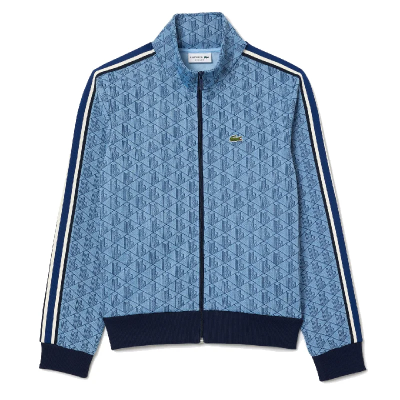 Lacoste Paris Zip-Up Jacquard Track Jacket Light Blue / Blue