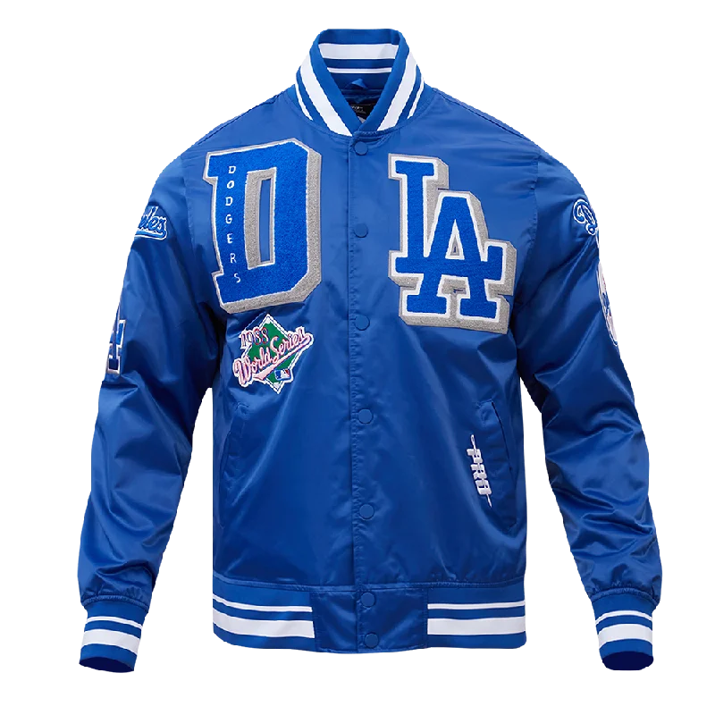 MLB LOS ANGELES DODGERS MASHUP MEN'S RIB SATIN JACKET (DODGER BLUE)