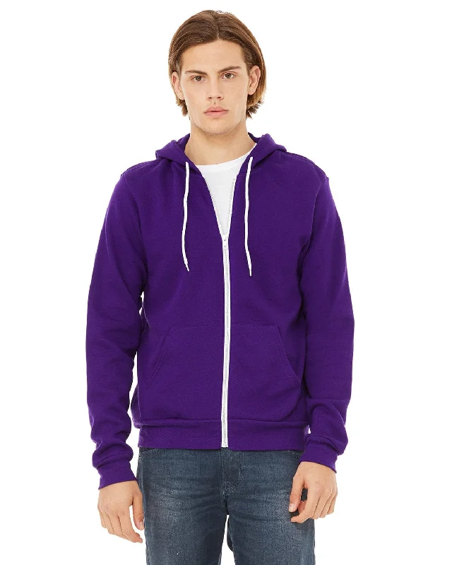 Bella+Canvas Unisex Poly-Cotton Fleece Full-Zip Hoodie | Team Purple