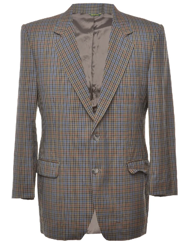 Gingham Pattern Blazer - M