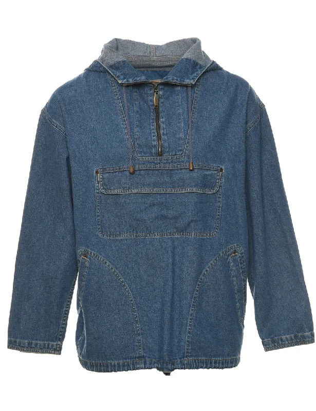 Hooded Denim Jacket - L