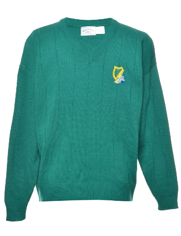 Green Plain Jumper - L