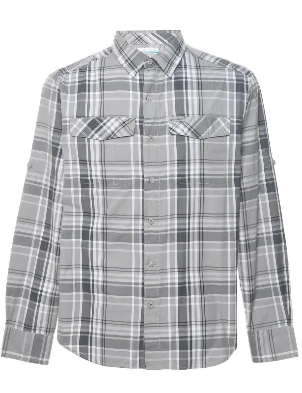 Grey & White Columbia Checked Shirt - S