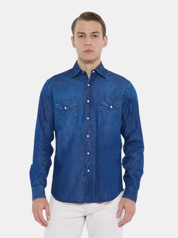 Indigo Denim Western Shirt