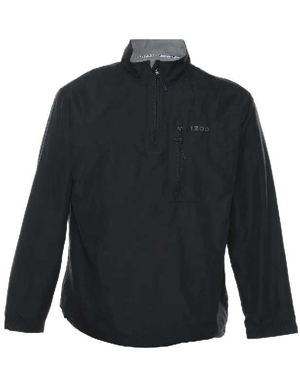 Izod Quarter-Zip Black Nylon Jacket - S