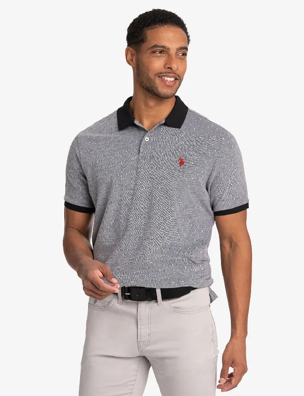 JACQUARD BIRDSEYE PIQUE POLO SHIRT