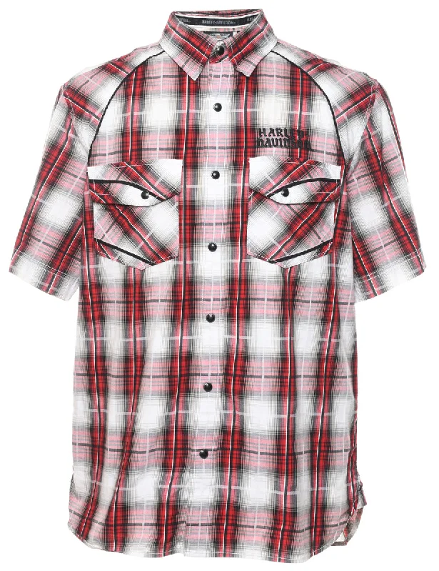 Harley Davidson Checked Western Shirt - L