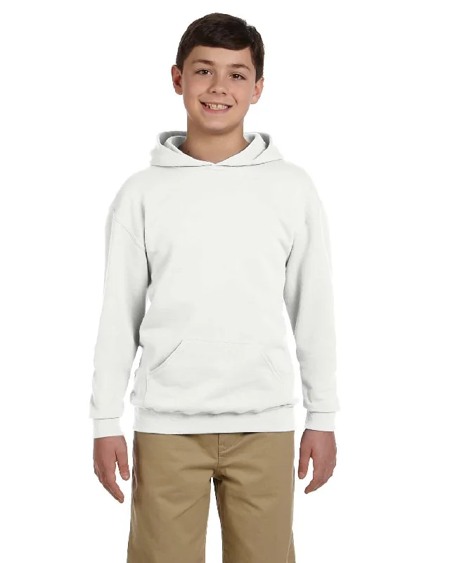 Jerzees Youth 50/50 Fleece Hooded Sweatshirt | White