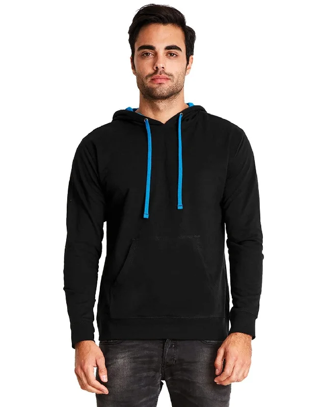 Next Level Unisex French Terry Pullover Hoodie | Black/ Turquoise