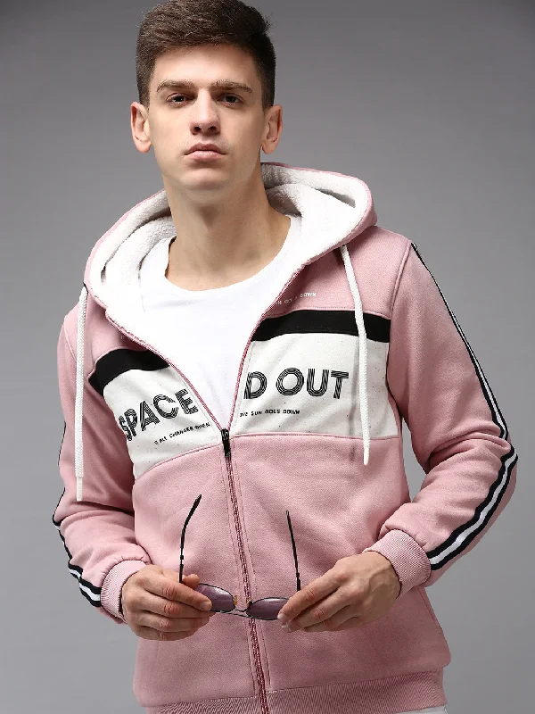 Men Pink Colourblock Sweatshirt