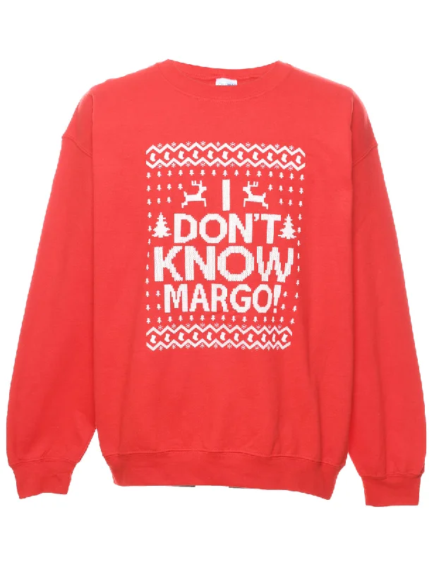 I Don't Know Margo Christmas Sweatshirt - L