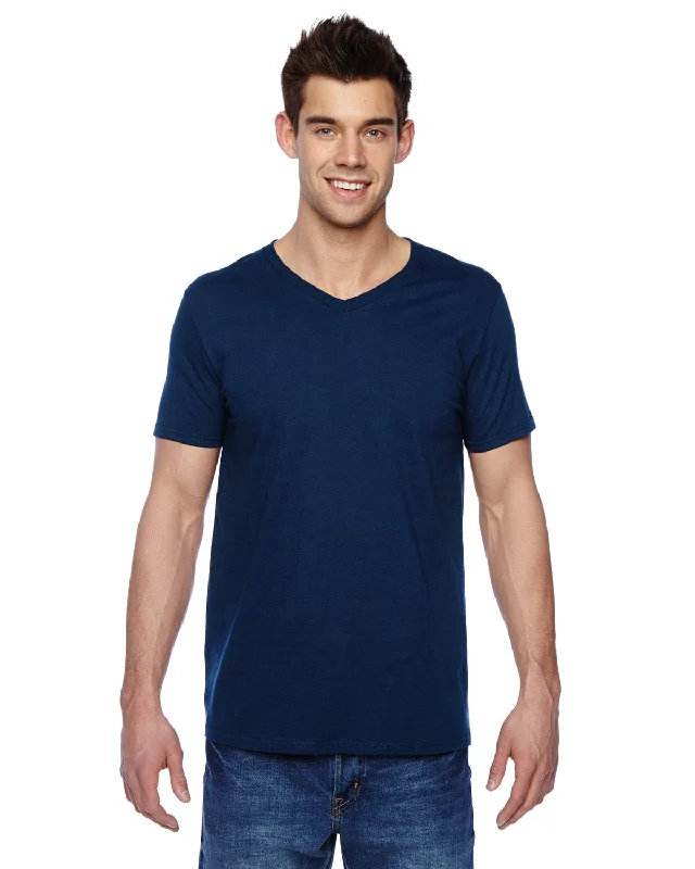 Fruit of the Loom 100% Sofspun Cotton V-Neck T-Shirt | J Navy