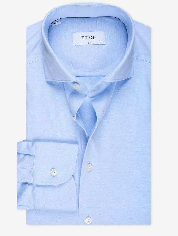 Light Blue 4 Way Stretch Slim Fit Shirt