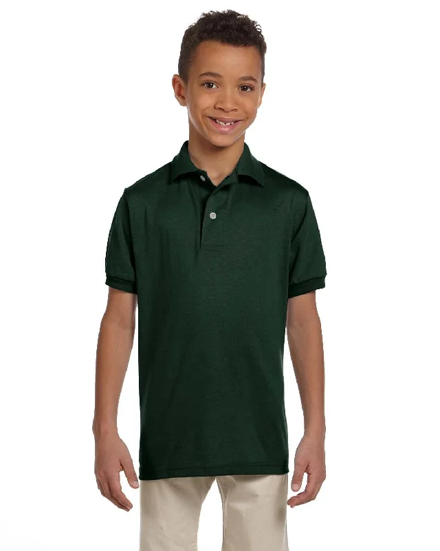 Jerzees Youth 50/50 Jersey Knit Polo Shirt | Forest Green