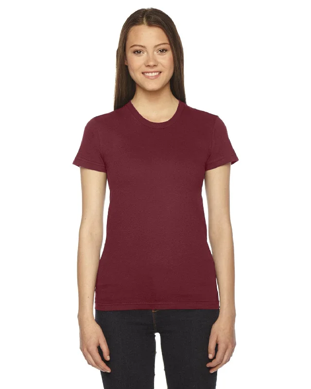 American Apparel Ladies Fine Jersey Short Sleeve T-Shirt | Cranberry