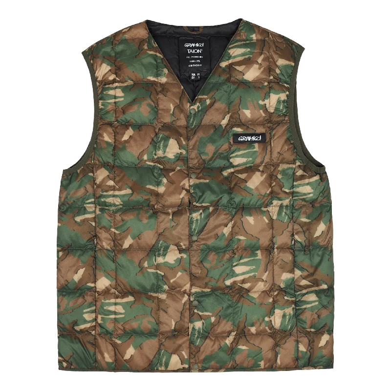 Taion/gramicci Inner Down Vest Camo