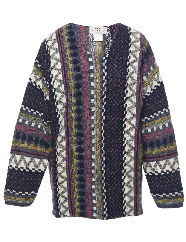 Geometric Pattern Jumper - L