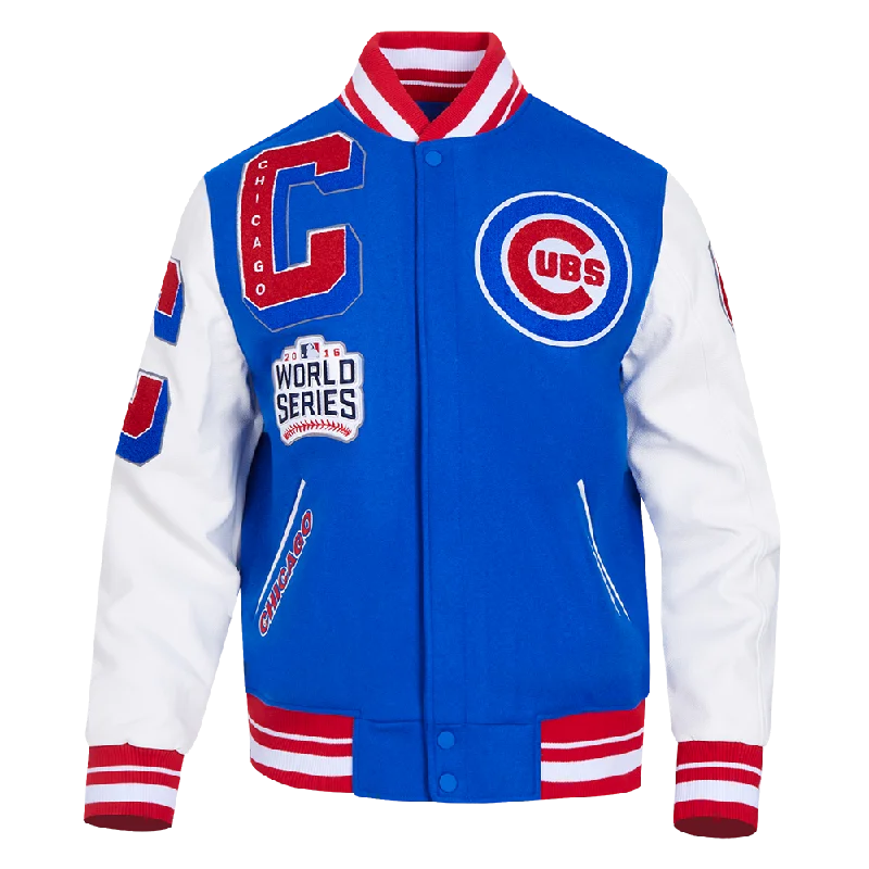 MLB CHICAGO CUBS MASHUP MEN'S RIB WOOL VARSITY JACKET (ROYAL BLUE/RED)