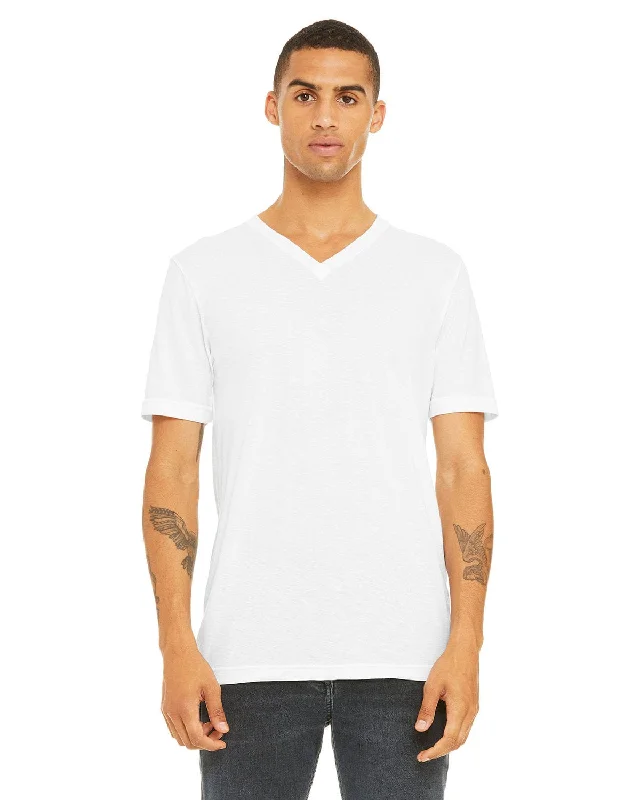 Bella+Canvas Unisex Triblend Short Sleeve V-Neck T-Shirt | Sld Wht Trblnd