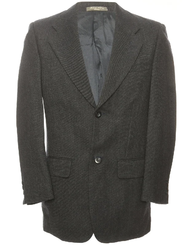 Herringbone Grey Tweed Blazer - L