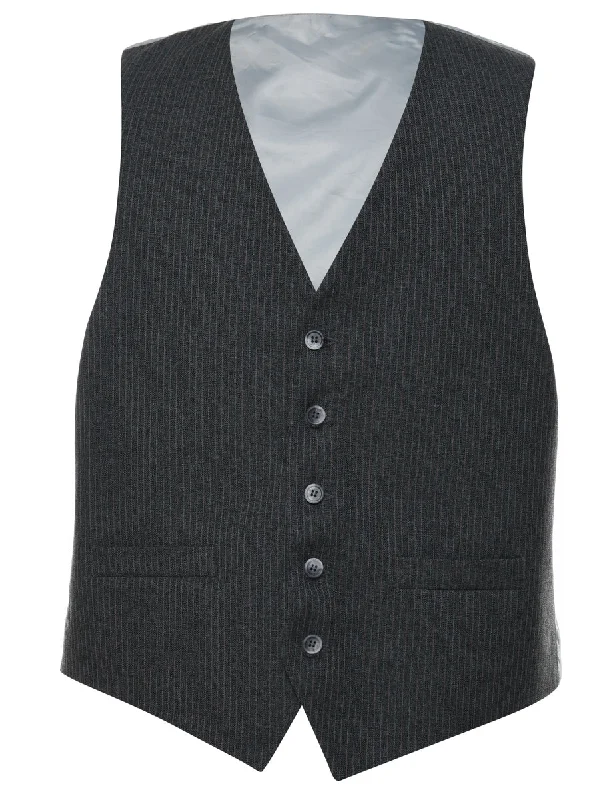 Grey Pinstriped Waistcoat - M