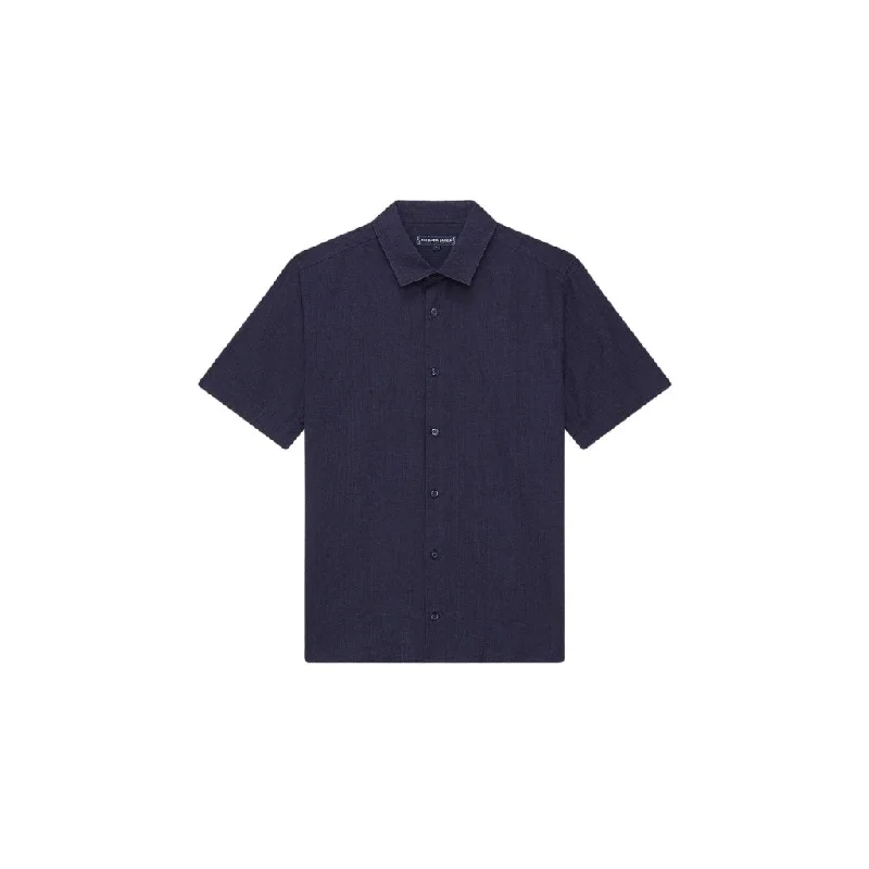 FRESCOBOL CARIOCA Castro Classic Linen Shirt MIDNIGHT BLUE