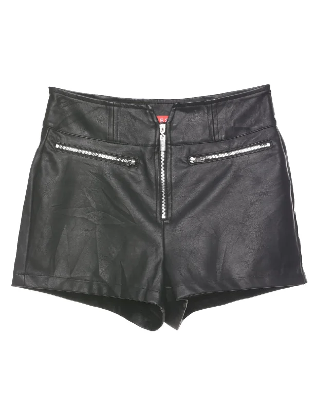 Guess Faux Leather Black Shorts - W26 L2