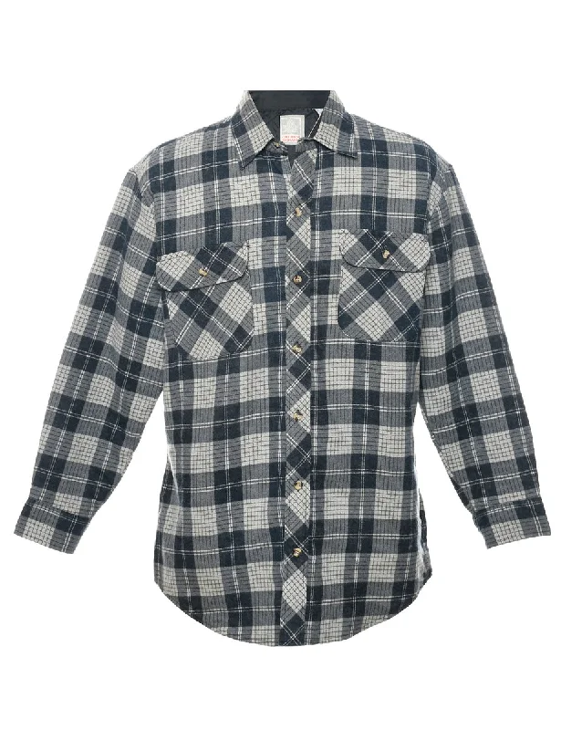 Grey Plaid Shirt - M