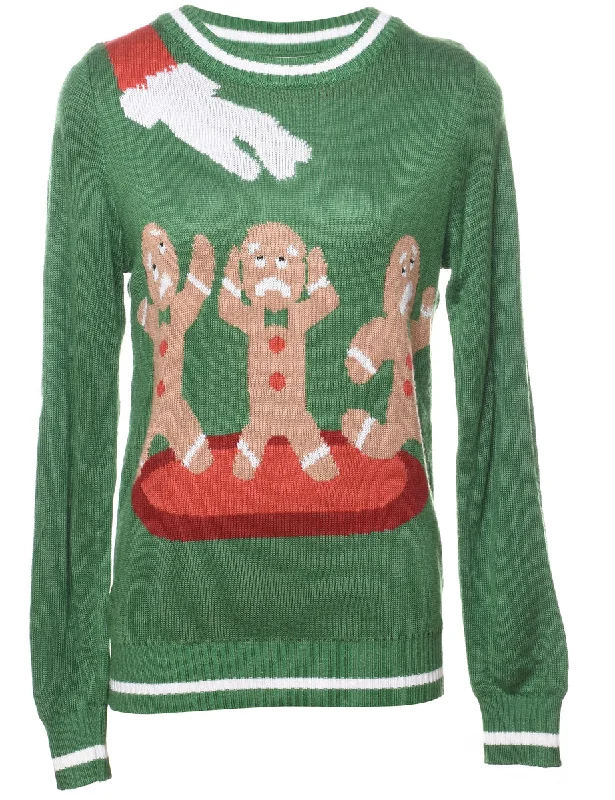 Green Christmas Jumper - M