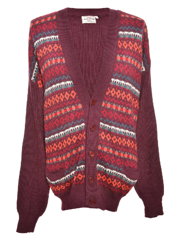 Ikat Pattern Cardigan - L