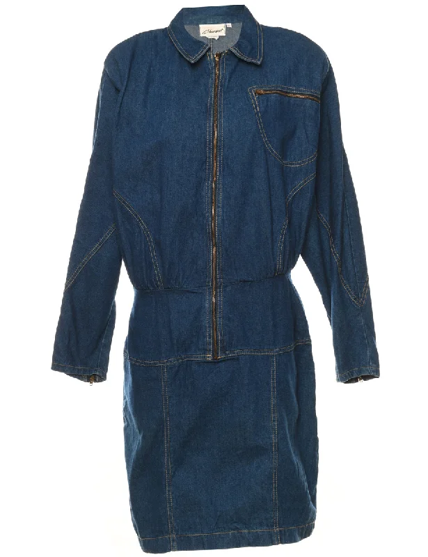 Indigo Denim Dress - L