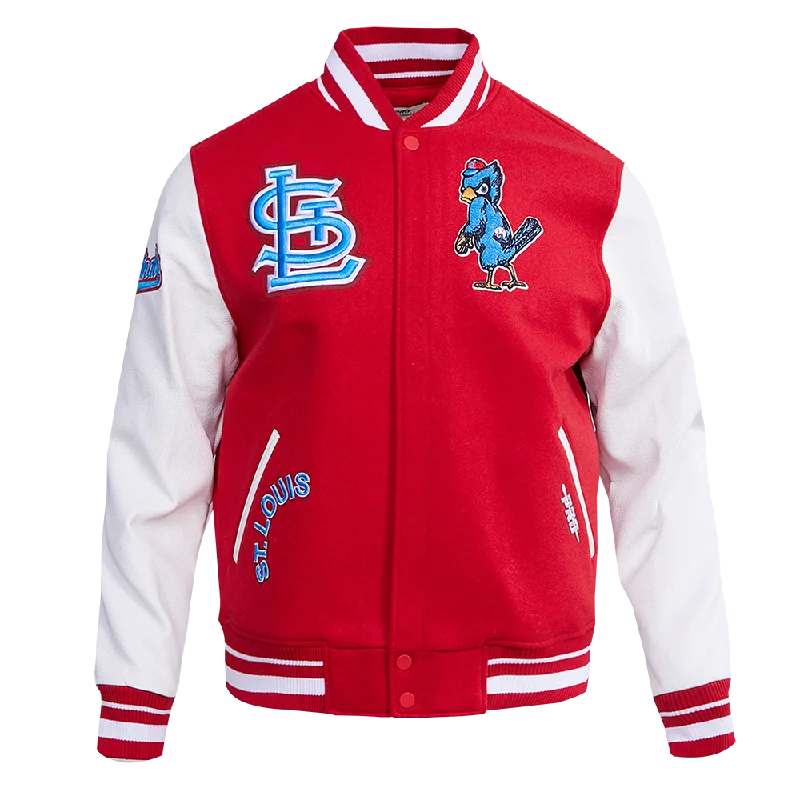 MLB ST. LOUIS CARDINALS RETRO CLASSIC MEN'S RIB WOOL VARSITY JACKET (RED / WHITE)