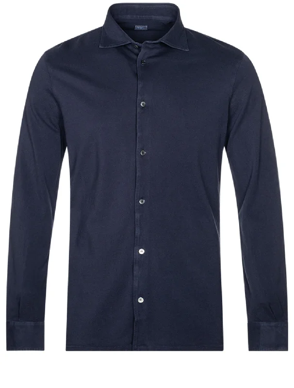 Piquet Giza Knitted Shirt Navy