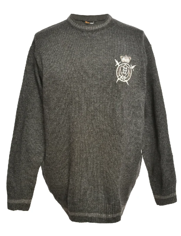 Grey Long Sleeved Jumper - M