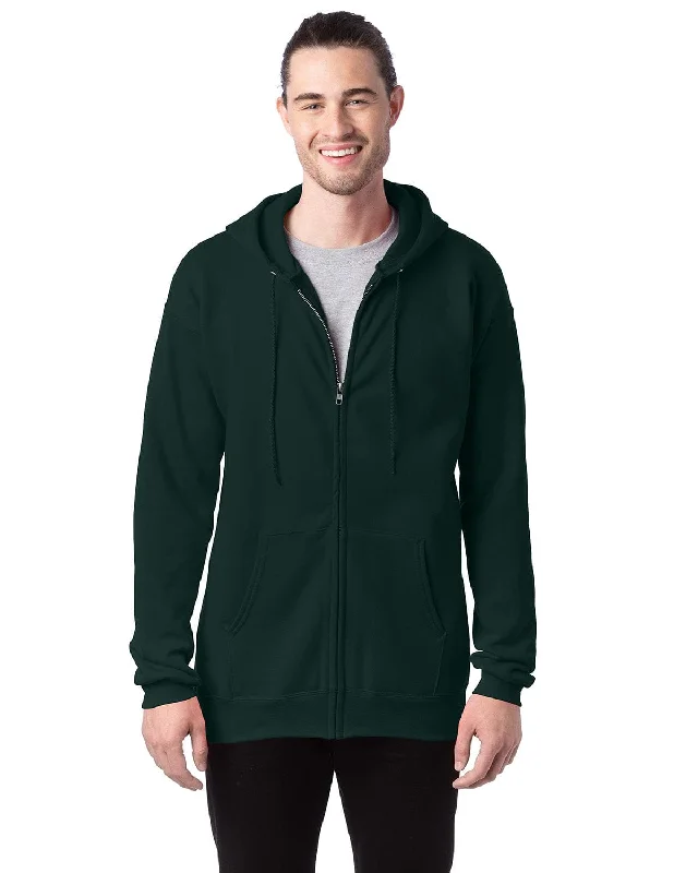 Hanes Ultimate Cotton Full-Zip Hoodie Sweatshirt | Deep Forest