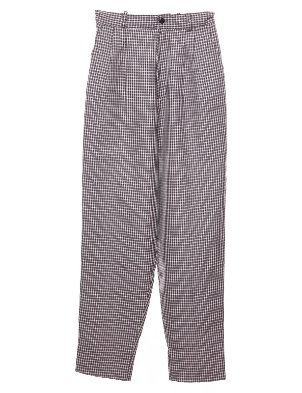 High waist Checked Trousers - W24 L29