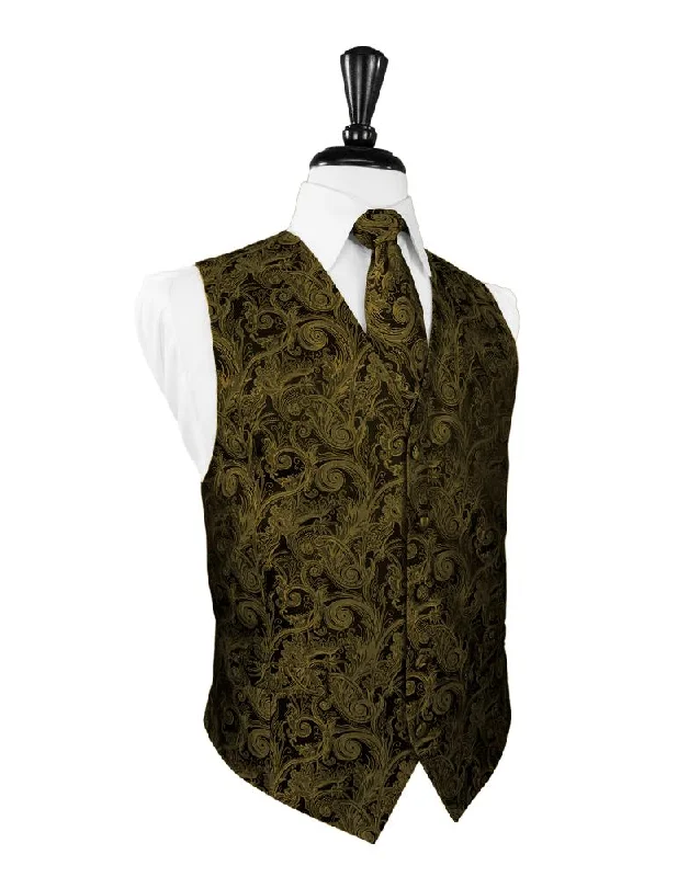 New Gold Tapestry Tuxedo Vest