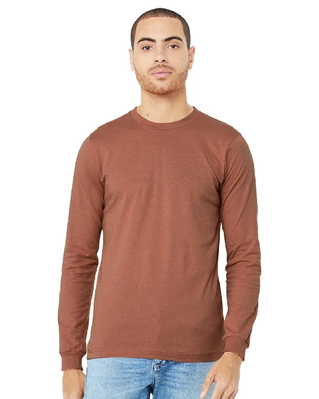 Bella+Canvas Long Sleeve Jersey T-Shirt | Terracotta