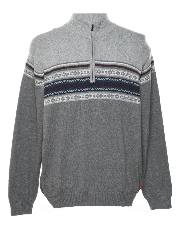 Izod Quarter Zip Nordic Jumper - L